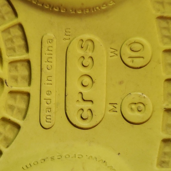 Crocs Clogs. Yellow / light bright green. Women size 10. One charms. - Picture 6 of 9